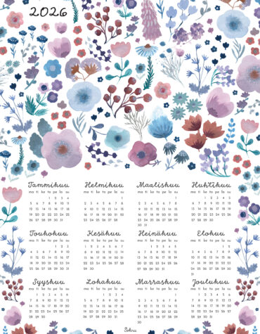 Sokru • Kalenteri 50x70 2026 Sample